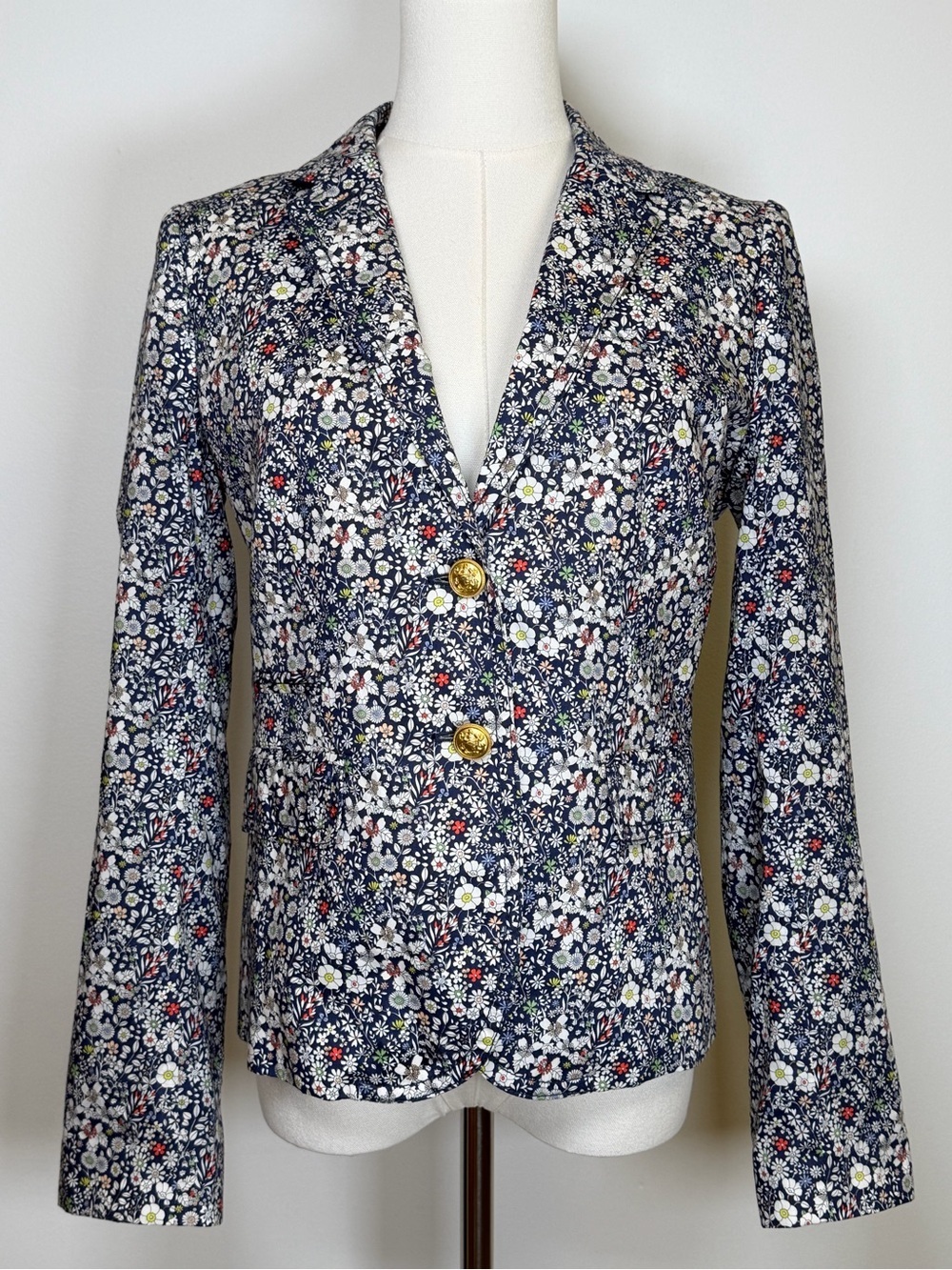 J.Crew Liberty Schoolboy Blazer Tailored Fit 100% Cotton Women’s Size 4
